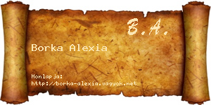 Borka Alexia névjegykártya